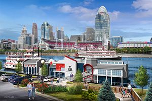 Riverboat on Cincinnati Riverfront
design by Directions in Design Illustrated pier design